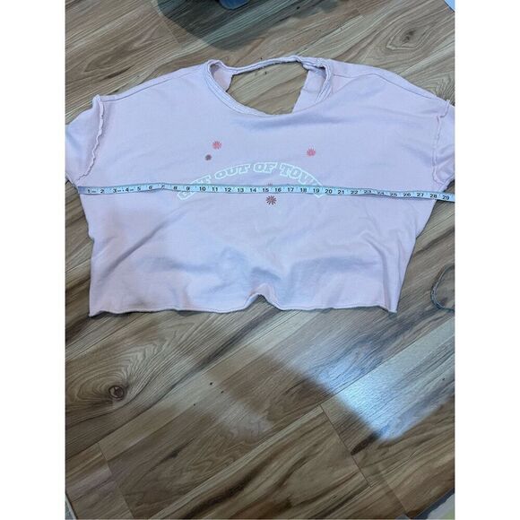 Aerie NWOT Get Out Town Tie Back Sweatshirt pink sz Medium - Picture 8 of 9